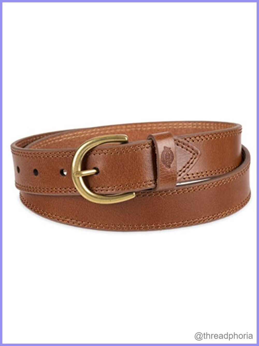 Genuine Leather Workwear Belt with Round Harness Buckle